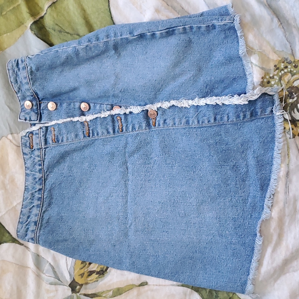 Zara Light Blue Asymmetrical Denim Skirt